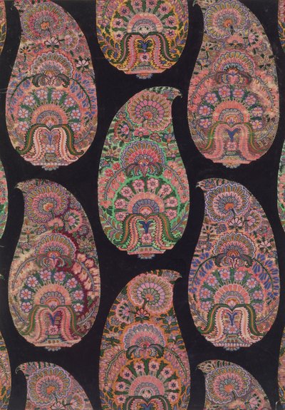 Design di tessuto per scialli Paisley, c.1871 da George Charles Haite