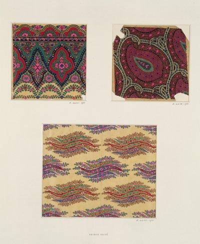 Disegni di tessuti per scialli di Paisley, c.1871 da George Charles Haite