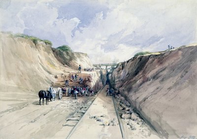Scavo di un taglio sulla Great Western Railway, 1841 da George Childs