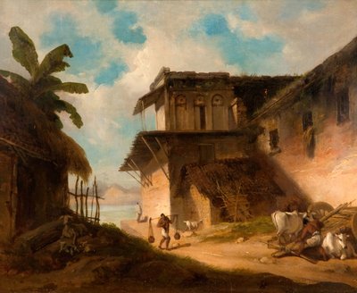 Scena di un villaggio del Bengala, 1821 da George Chinnery