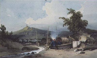 Abitazioni su barche, Macao, Cina da George Chinnery