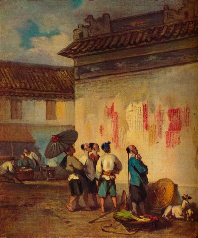 Coolies che leggono una proclamazione, Macao da George Chinnery