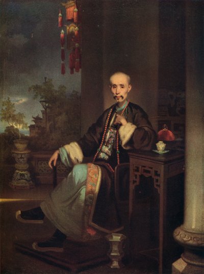 How Qua, capo dei mercanti di Hong a Canton, c. 1830 da George Chinnery
