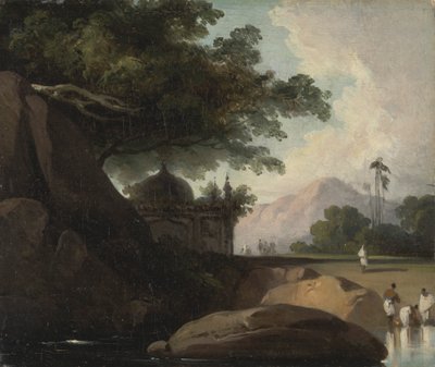 Paesaggio indiano con tempio da George Chinnery