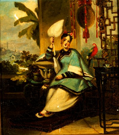 Ritratto di una ragazza con un pappagallo da George Chinnery