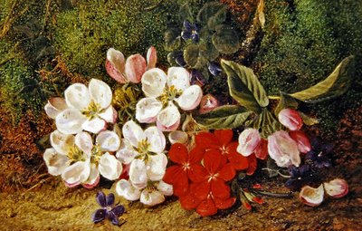 Fiori e gerani presso la riva muschiosa da George Clare