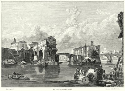 Il Ponto Rotto, Roma da George Clarkson after Stanfield