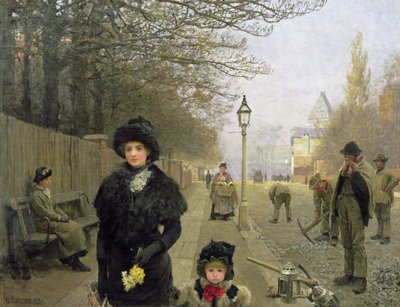 Una mattina di primavera, Haverstock Hill, 1881 da George Clausen