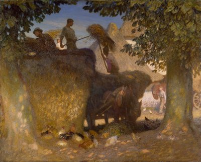Costruendo il pagliaio, 1907 da George Clausen