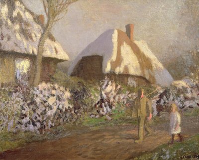 Cottage nel pomeriggio gelido da George Clausen