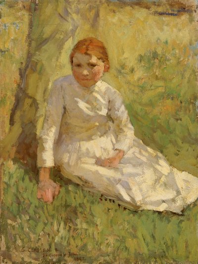 Ragazza in un campo da George Clausen