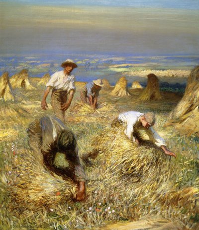 Raccolto, legatura dei covoni da George Clausen
