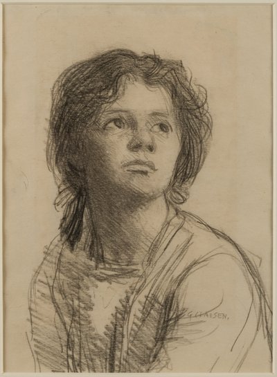 Testa e Spalle di una Giovane Donna da George Clausen