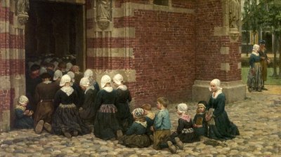 Messa solenne in un villaggio di pescatori sullo Zuyder Zee, Olanda da George Clausen