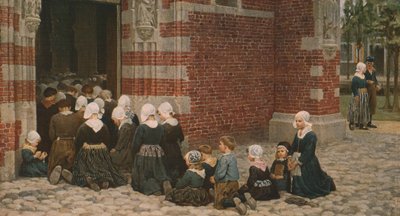 Messa solenne in un villaggio di pescatori sullo Zuiderzee, Olanda, 1876, c. 1930 da George Clausen