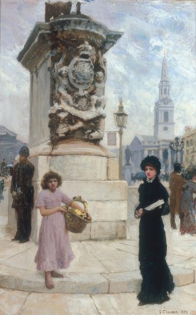 Il venditore di fiori, Trafalgar Square da George Clausen