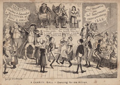 Un ballo di beneficenza - ballare per il milione; caricatura da George Cruikshank