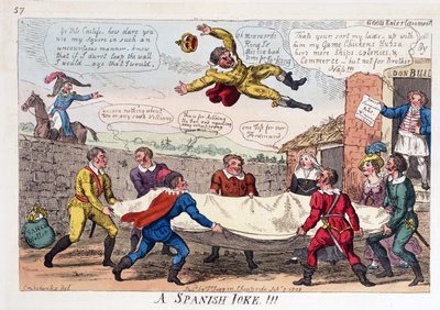 Uno scherzo spagnolo, pub. 1808 da George Cruikshank