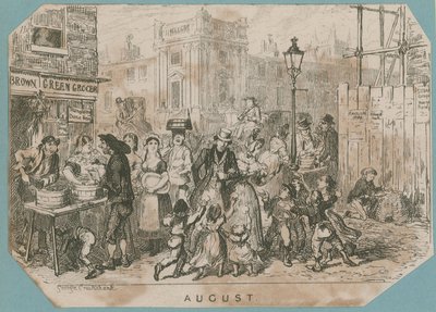 Una Scena di Mercato Affollato da George Cruikshank