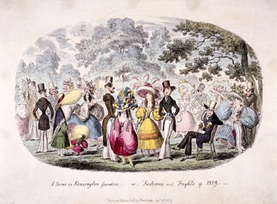 Una scena nei Kensington Gardens - o - moda e paure del 1829 da George Cruikshank