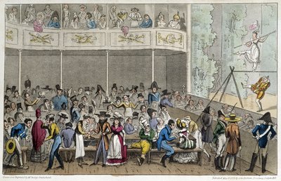 Spettacolo di acrobati al Café de la Paix - in "Life in Paris" di David Carey, Londra da George Cruikshank