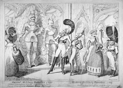 Dandy Militari Antichi e Moderni, 1835 da George Cruikshank