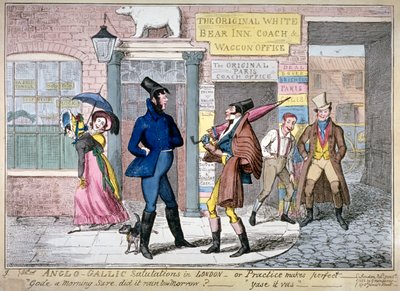 Saluti anglo-gallici a Londra, o, la pratica rende perfetti da George Cruikshank