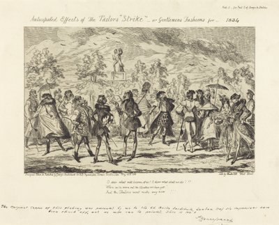 Effetti previsti dello "sciopero" dei sarti da George Cruikshank