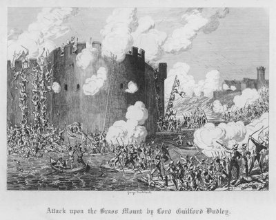 Attacco al Monte di Ottone da parte di Lord Guilford Dudley da George Cruikshank