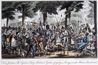 Boulevard des Italiens - in "Life in Paris" di David Carey, Londra da George Cruikshank