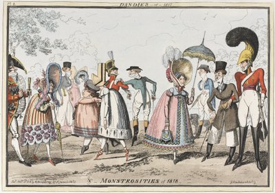 Dandies del 1817 e Mostruosità del 1818, 1818 da George Cruikshank