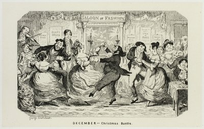 Dicembre - Busto natalizio dalle acqueforti di George Cruikshank per The Comic Almanacks: 1835-1853 da George Cruikshank