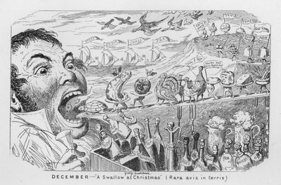 Dicembre, Una rondine a Natale (incisione) da George Cruikshank
