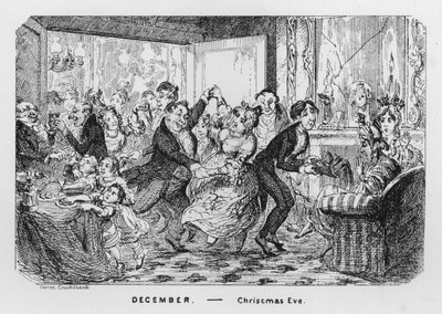 Dicembre, Vigilia di Natale (incisione) da George Cruikshank
