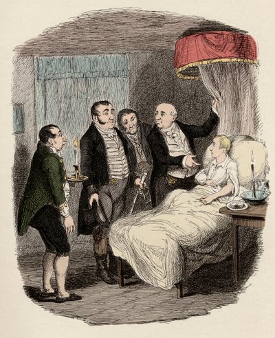 Dr. Losberne mostra Oliver agli ufficiali di polizia di Bow Street - Illustrazione per 