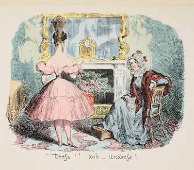 Vestito e svestito, pub. 1832 da George Cruikshank