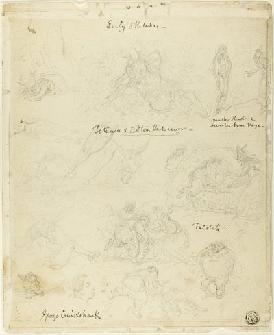 Primi schizzi per Falstaff, Sogno di una notte di mezza estate da George Cruikshank