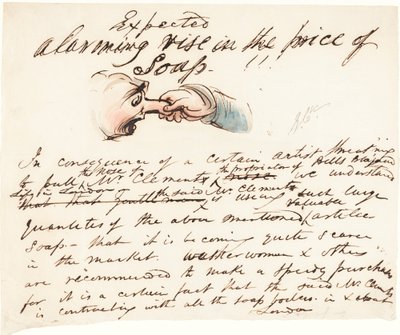 "Previsto--aumento allarmante del prezzo del sapone!" da George Cruikshank