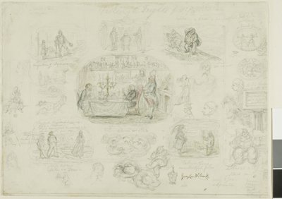 Mode e Paure del 1829 (recto); Angeli Sempre Luminosi e Belli (verso) da George Cruikshank