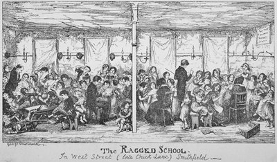Scuola dei poveri di Field Lane, Smithfield, Città di Londra, 1850 da George Cruikshank