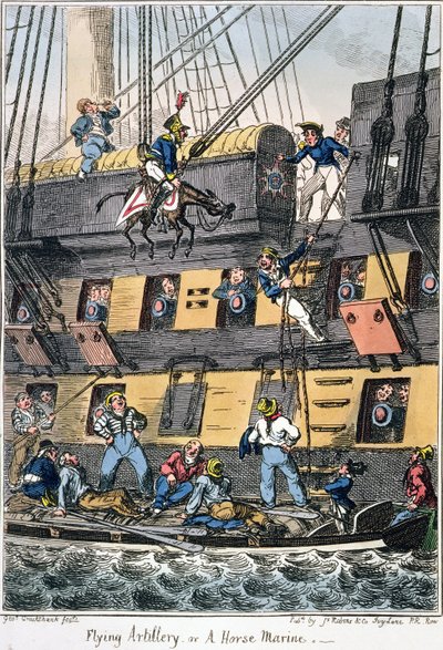 Artiglieria volante o un cavallo marino da George Cruikshank