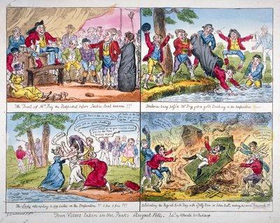 Quattro vedute prese nei parchi da George Cruikshank