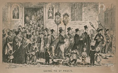 Andando alla Cattedrale di San Paolo, Londra da George Cruikshank