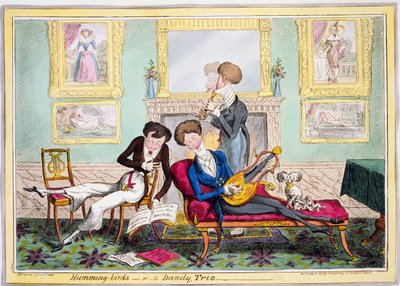 Colibrì, o un trio di dandy, pub. 1819 da George Cruikshank