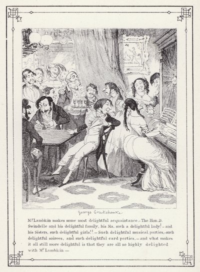 Illustrazione per Il Libro del Celibe, o Il Progresso di Mr Lambkin (Gent) (incisione) da George Cruikshank