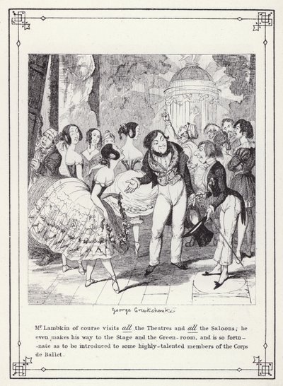 Illustrazione per Il Libro del Celibe, o Il Progresso di Mr Lambkin (Gent) (incisione) da George Cruikshank