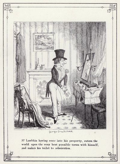 Illustrazione per Il Libro del Celibe, o Il Progresso di Mr Lambkin (Gent) (incisione) da George Cruikshank