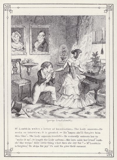 Illustrazione per Il libro del celibe, o Il progresso del signor Lambkin (Gent) da George Cruikshank