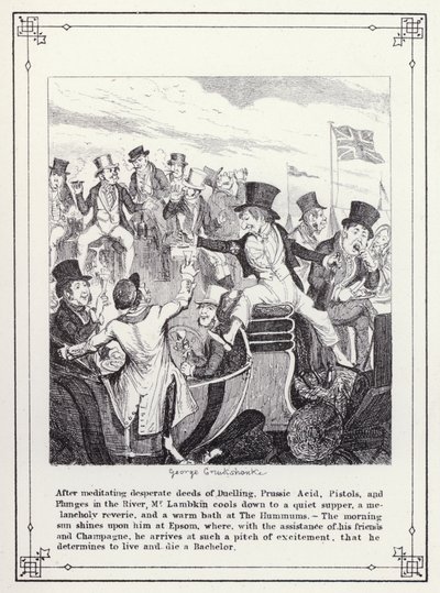 Illustrazione per Il libro del celibe, o Il progresso del signor Lambkin (Gent) da George Cruikshank