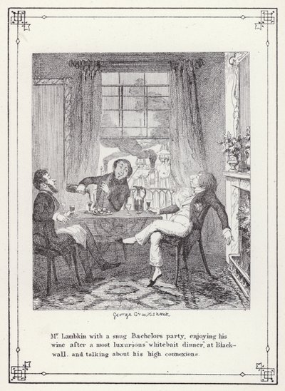Illustrazione per Il libro del celibe, o Il progresso del signor Lambkin (Gent) da George Cruikshank
